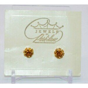 Jewel By Parklane Gold Tone Topaz Rhinestone Post